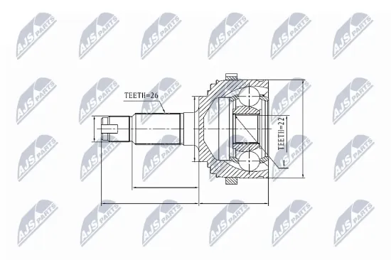 Antriebswelle Vorderachse Vorderachse links NTY NPW-BM-055 Bild Antriebswelle Vorderachse Vorderachse links NTY NPW-BM-055