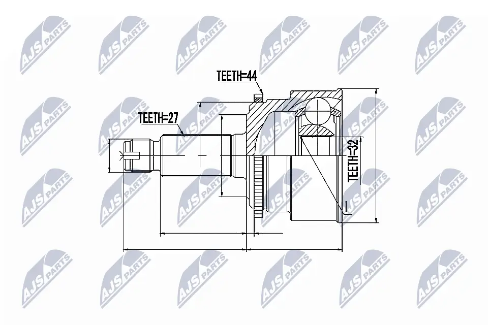 Gelenksatz, Antriebswelle radseitig Vorderachse NTY NPZ-SB-010