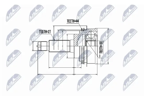 Gelenksatz, Antriebswelle Vorderachse links Vorderachse rechts NTY NPZ-SB-011 Bild Gelenksatz, Antriebswelle Vorderachse links Vorderachse rechts NTY NPZ-SB-011