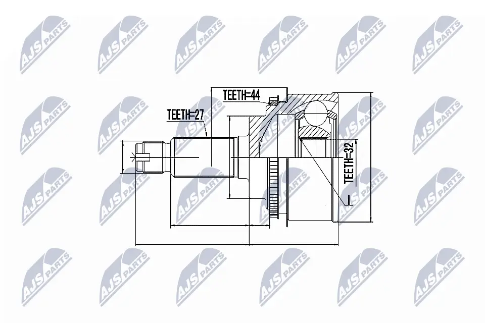 Gelenksatz, Antriebswelle Vorderachse radseitig NTY NPZ-SB-012