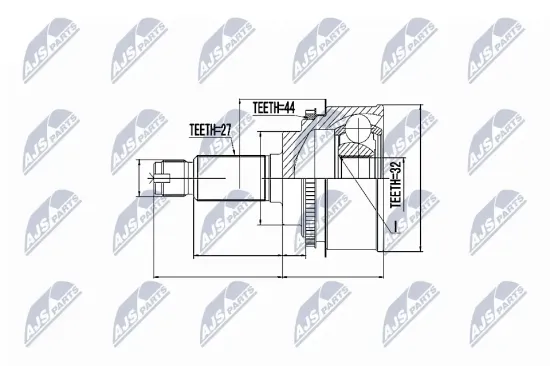 Gelenksatz, Antriebswelle Vorderachse radseitig NTY NPZ-SB-012 Bild Gelenksatz, Antriebswelle Vorderachse radseitig NTY NPZ-SB-012