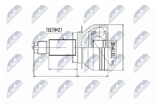 Gelenksatz, Antriebswelle Vorderachse links Vorderachse rechts NTY NPZ-SB-019 Bild Gelenksatz, Antriebswelle Vorderachse links Vorderachse rechts NTY NPZ-SB-019