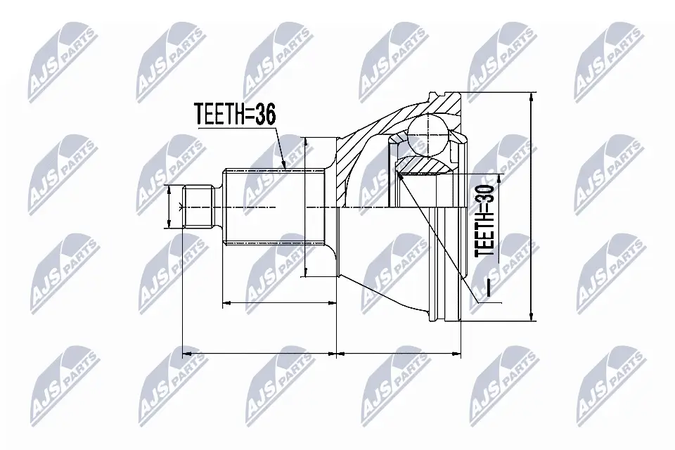 Gelenksatz, Antriebswelle radseitig NTY NPZ-SK-002