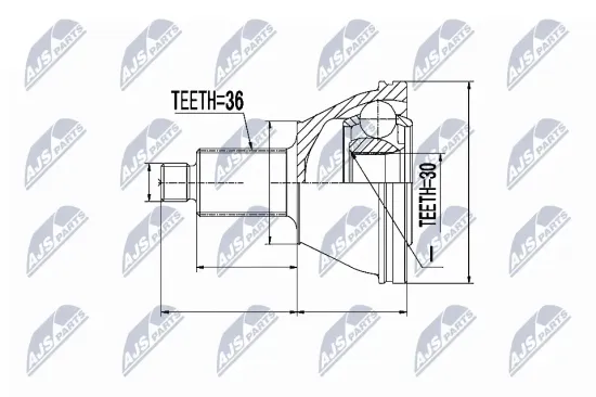 Gelenksatz, Antriebswelle radseitig NTY NPZ-SK-002 Bild Gelenksatz, Antriebswelle radseitig NTY NPZ-SK-002