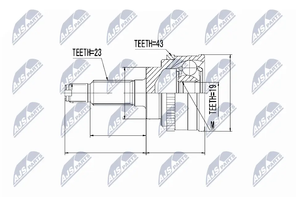 Gelenksatz, Antriebswelle Vorderachse links getriebeseitig NTY NPZ-SU-001