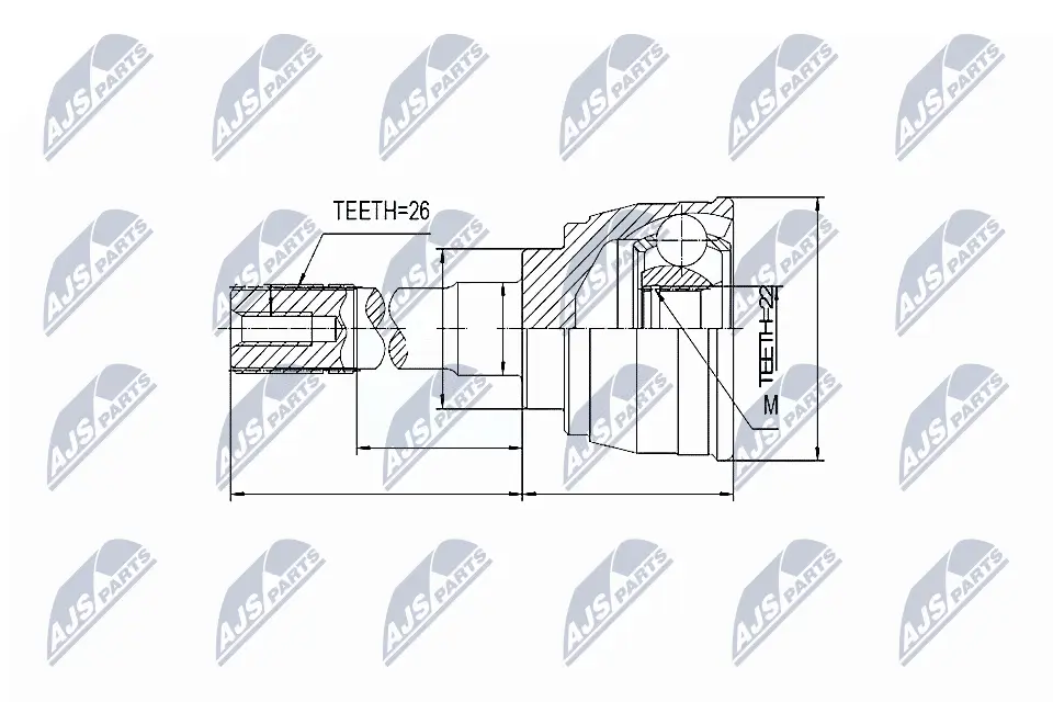 Gelenksatz, Antriebswelle radseitig NTY NPZ-SU-006