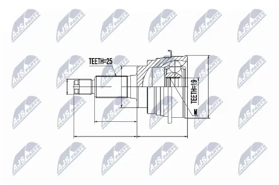 Antriebswelle Vorderachse rechts NTY NPW-BM-040 Bild Antriebswelle Vorderachse rechts NTY NPW-BM-040