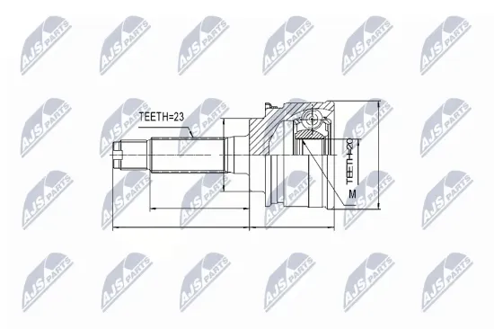 Gelenksatz, Antriebswelle radseitig NTY NPZ-PL-028 Bild Gelenksatz, Antriebswelle radseitig NTY NPZ-PL-028