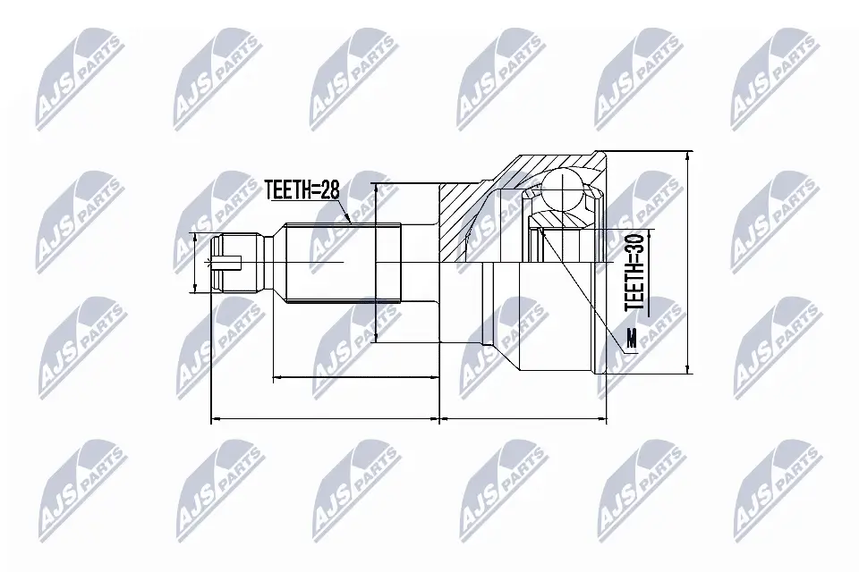 Gelenksatz, Antriebswelle radseitig Vorderachse NTY NPZ-SU-020