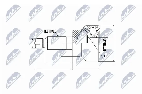 Gelenksatz, Antriebswelle radseitig Vorderachse NTY NPZ-SU-020 Bild Gelenksatz, Antriebswelle radseitig Vorderachse NTY NPZ-SU-020