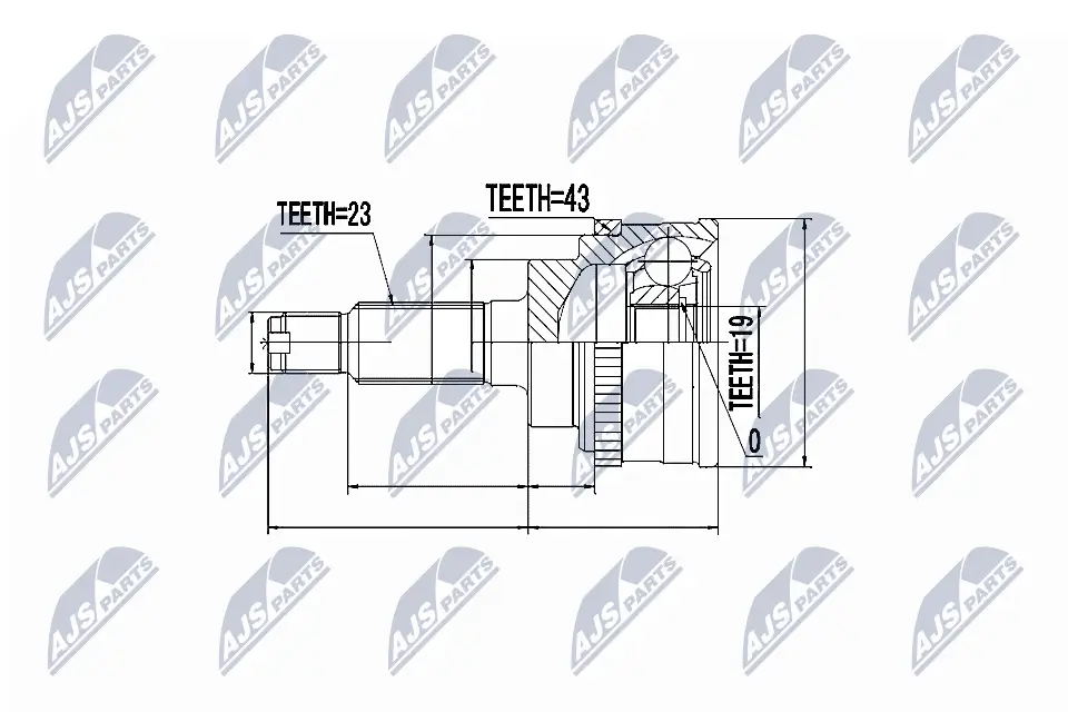 Gelenksatz, Antriebswelle Vorderachse links getriebeseitig NTY NPZ-SU-021