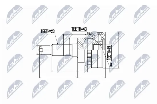 Gelenksatz, Antriebswelle Vorderachse links getriebeseitig NTY NPZ-SU-021 Bild Gelenksatz, Antriebswelle Vorderachse links getriebeseitig NTY NPZ-SU-021