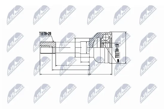 Gelenksatz, Antriebswelle Vorderachse links Vorderachse rechts NTY NPZ-SU-023 Bild Gelenksatz, Antriebswelle Vorderachse links Vorderachse rechts NTY NPZ-SU-023