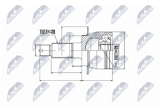 Gelenksatz, Antriebswelle Vorderachse links Vorderachse rechts NTY NPZ-SU-026 Bild Gelenksatz, Antriebswelle Vorderachse links Vorderachse rechts NTY NPZ-SU-026