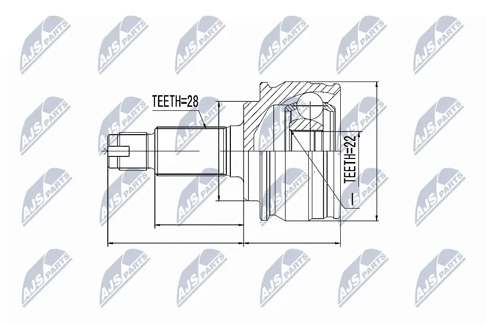 Gelenksatz, Antriebswelle radseitig Vorderachse NTY NPZ-SU-029