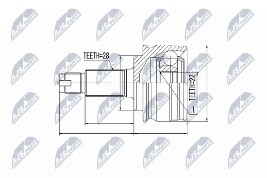 Gelenksatz, Antriebswelle radseitig Vorderachse NTY NPZ-SU-029 Bild Gelenksatz, Antriebswelle radseitig Vorderachse NTY NPZ-SU-029