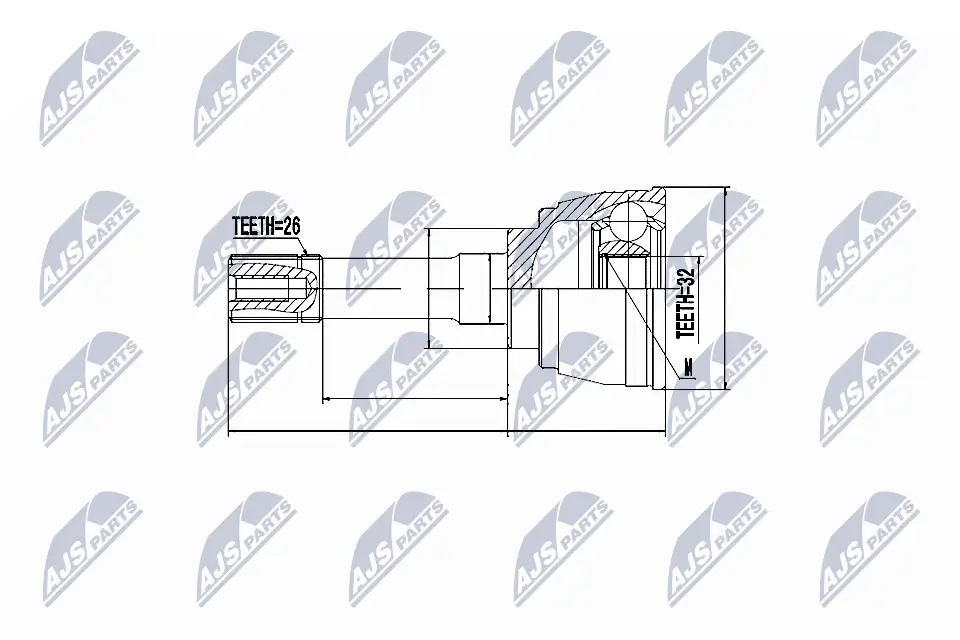 Gelenksatz, Antriebswelle Vorderachse radseitig NTY NPZ-SU-030