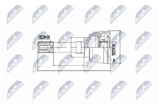 Gelenksatz, Antriebswelle Vorderachse radseitig NTY NPZ-SU-030 Bild Gelenksatz, Antriebswelle Vorderachse radseitig NTY NPZ-SU-030