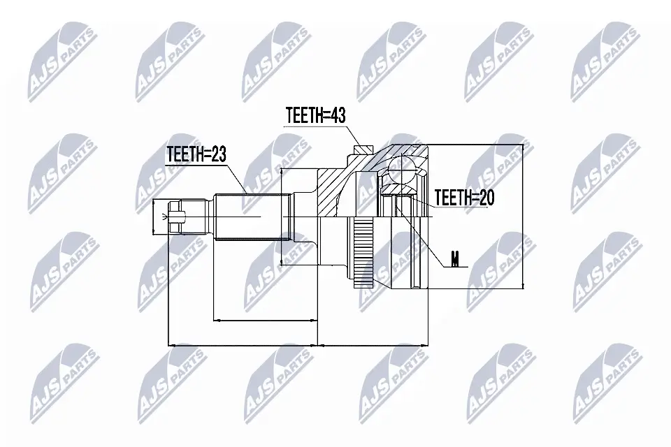 Gelenksatz, Antriebswelle Vorderachse links Vorderachse rechts NTY NPZ-SU-031