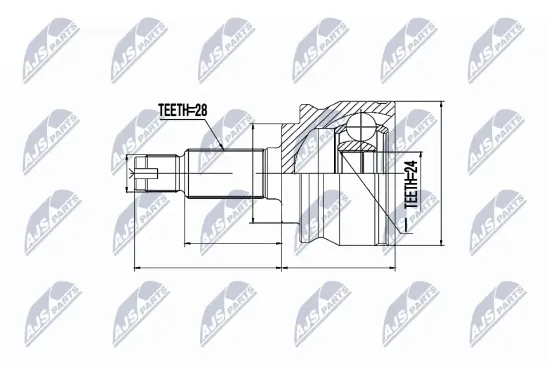 Gelenksatz, Antriebswelle Hinterachse links Hinterachse rechts NTY NPZ-SU-032 Bild Gelenksatz, Antriebswelle Hinterachse links Hinterachse rechts NTY NPZ-SU-032