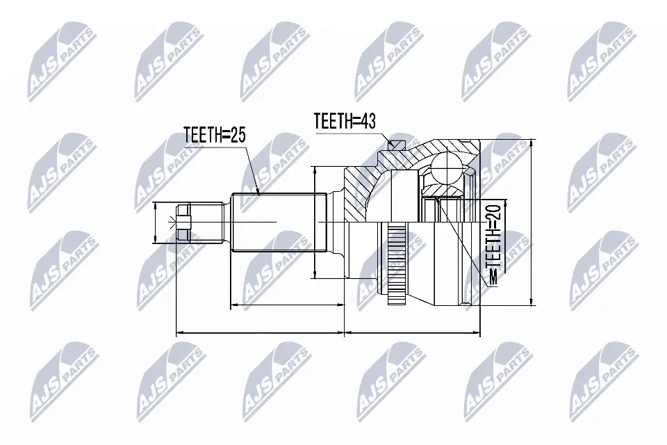 Gelenksatz, Antriebswelle radseitig NTY NPZ-SU-033