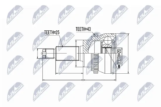Gelenksatz, Antriebswelle radseitig NTY NPZ-SU-033 Bild Gelenksatz, Antriebswelle radseitig NTY NPZ-SU-033