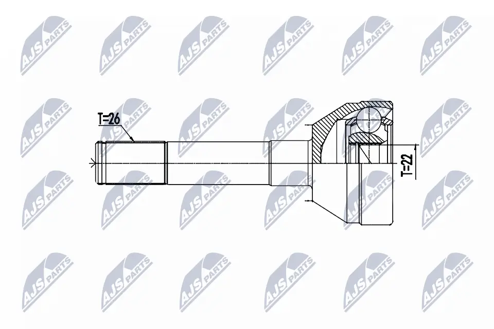Gelenksatz, Antriebswelle Vorderachse radseitig NTY NPZ-SU-037