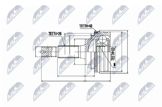 Gelenksatz, Antriebswelle radseitig NTY NPZ-TY-016 Bild Gelenksatz, Antriebswelle radseitig NTY NPZ-TY-016
