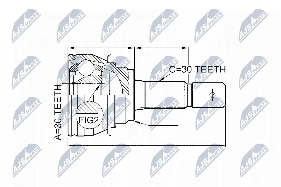 Gelenksatz, Antriebswelle Vorderachse links Vorderachse rechts NTY NPZ-TY-020