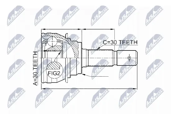 Gelenksatz, Antriebswelle Vorderachse links Vorderachse rechts NTY NPZ-TY-020 Bild Gelenksatz, Antriebswelle Vorderachse links Vorderachse rechts NTY NPZ-TY-020
