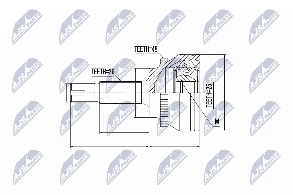 Gelenksatz, Antriebswelle radseitig NTY NPZ-TY-060