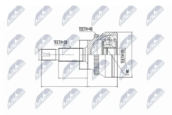 Gelenksatz, Antriebswelle radseitig NTY NPZ-TY-060 Bild Gelenksatz, Antriebswelle radseitig NTY NPZ-TY-060