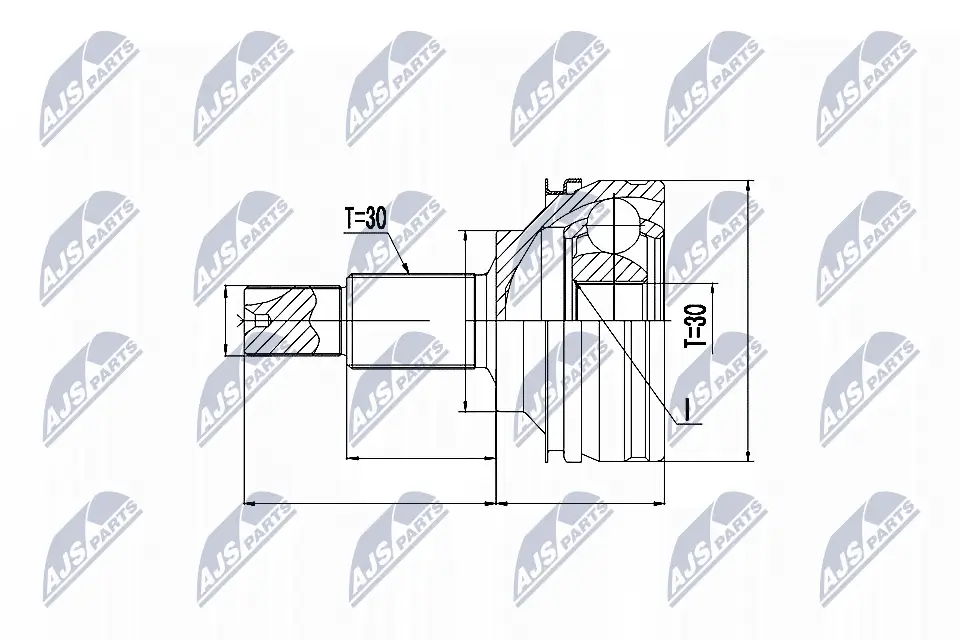 Gelenksatz, Antriebswelle Vorderachse rechts NTY NPZ-TY-074