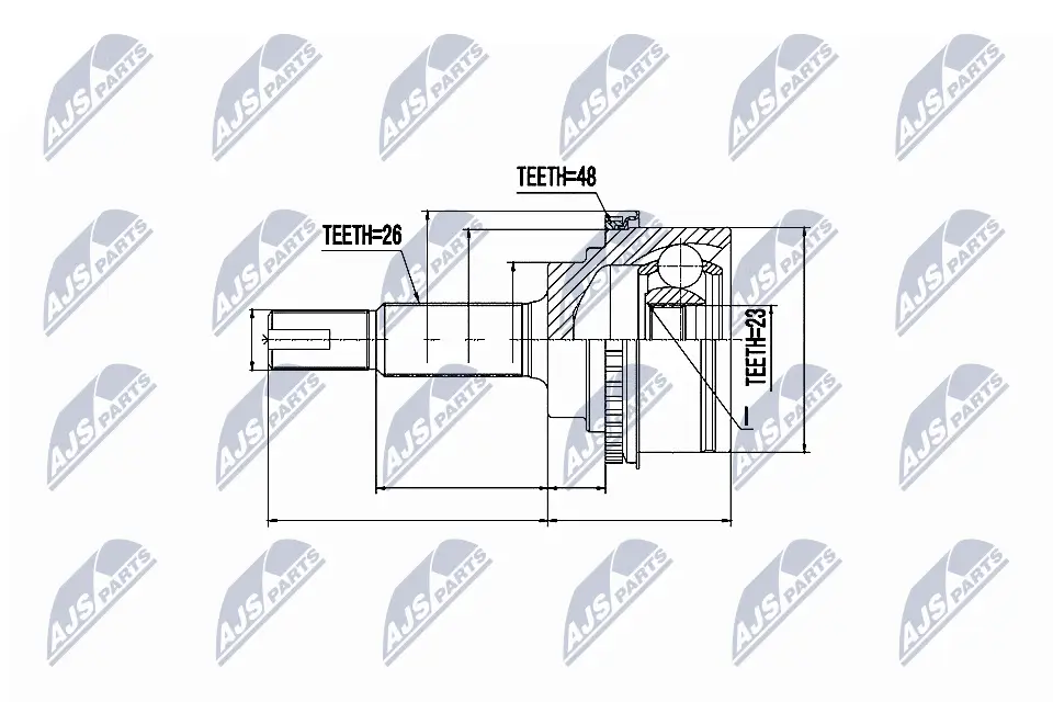 Gelenksatz, Antriebswelle Hinterachse links Hinterachse rechts NTY NPZ-TY-075