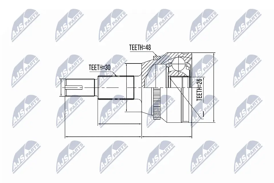 Gelenksatz, Antriebswelle radseitig Vorderachse NTY NPZ-TY-077
