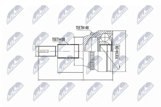 Gelenksatz, Antriebswelle radseitig Vorderachse NTY NPZ-TY-077 Bild Gelenksatz, Antriebswelle radseitig Vorderachse NTY NPZ-TY-077