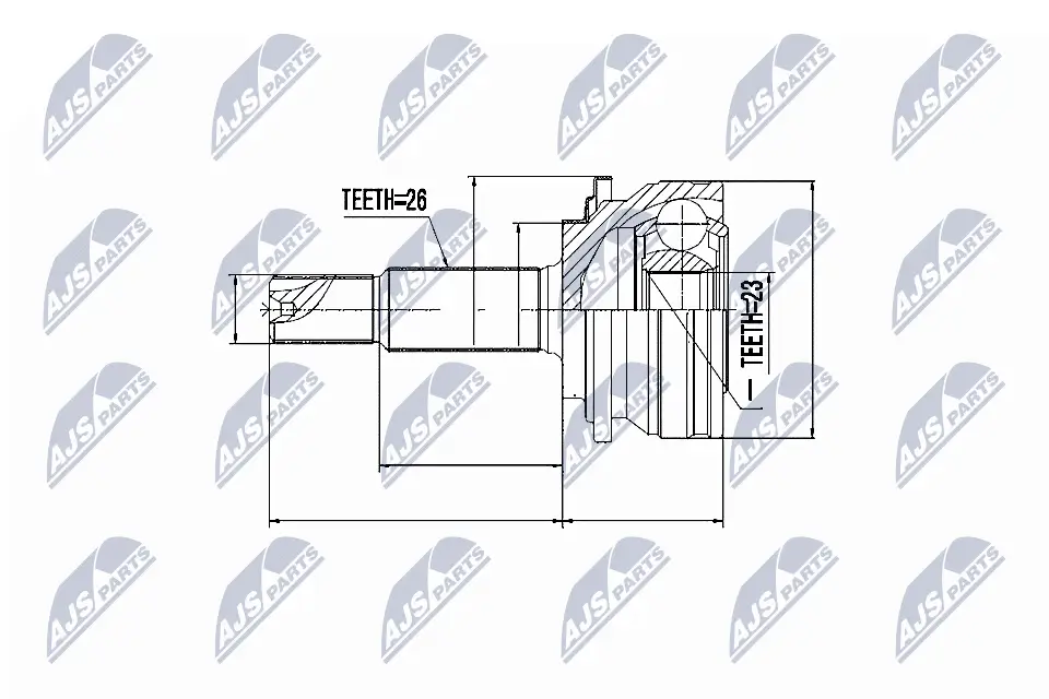 Gelenksatz, Antriebswelle Vorderachse links Vorderachse rechts NTY NPZ-TY-079
