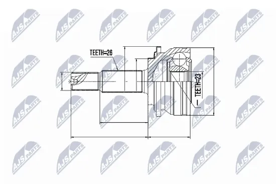 Gelenksatz, Antriebswelle Vorderachse links Vorderachse rechts NTY NPZ-TY-079 Bild Gelenksatz, Antriebswelle Vorderachse links Vorderachse rechts NTY NPZ-TY-079