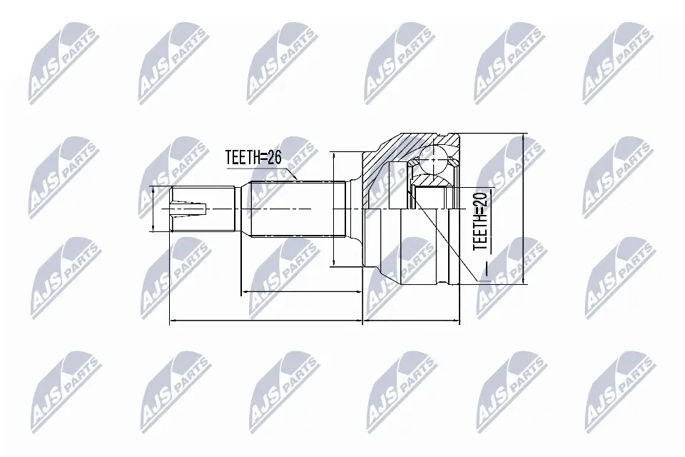 Gelenksatz, Antriebswelle Vorderachse rechts NTY NPZ-TY-087