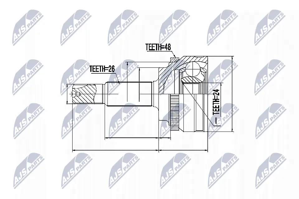 Gelenksatz, Antriebswelle radseitig NTY NPZ-TY-088