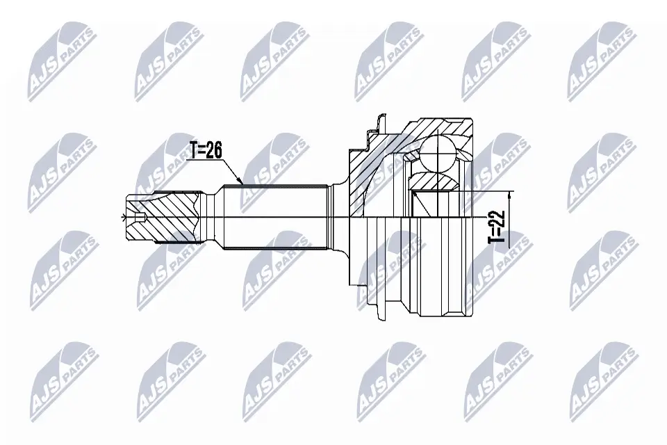 Gelenksatz, Antriebswelle radseitig Vorderachse NTY NPZ-TY-101