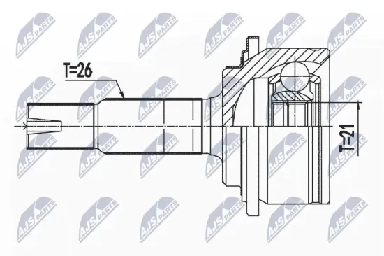 Gelenksatz, Antriebswelle Vorderachse links NTY NPZ-TY-104 Bild Gelenksatz, Antriebswelle Vorderachse links NTY NPZ-TY-104
