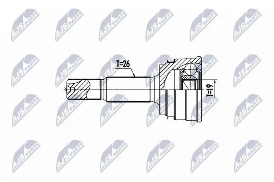 Gelenksatz, Antriebswelle Hinterachse radseitig NTY NPZ-TY-106 Bild Gelenksatz, Antriebswelle Hinterachse radseitig NTY NPZ-TY-106