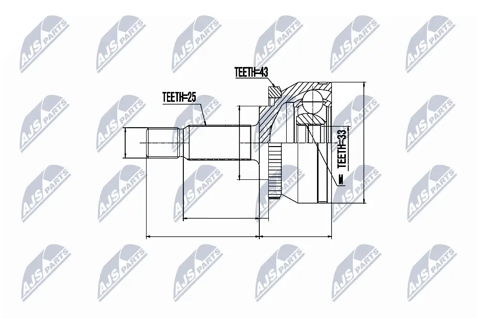 Gelenksatz, Antriebswelle Vorderachse links Vorderachse rechts NTY NPZ-VV-002