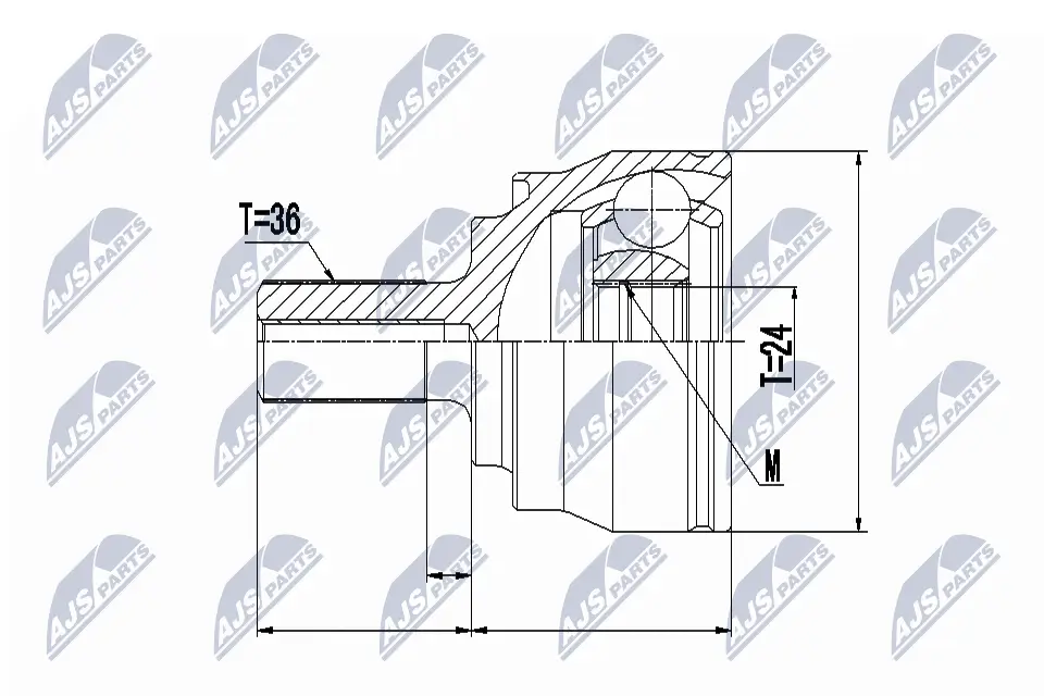 Gelenksatz, Antriebswelle Vorderachse links Vorderachse rechts NTY NPZ-VV-020