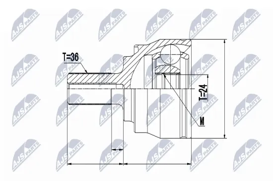 Gelenksatz, Antriebswelle Vorderachse links Vorderachse rechts NTY NPZ-VV-020 Bild Gelenksatz, Antriebswelle Vorderachse links Vorderachse rechts NTY NPZ-VV-020
