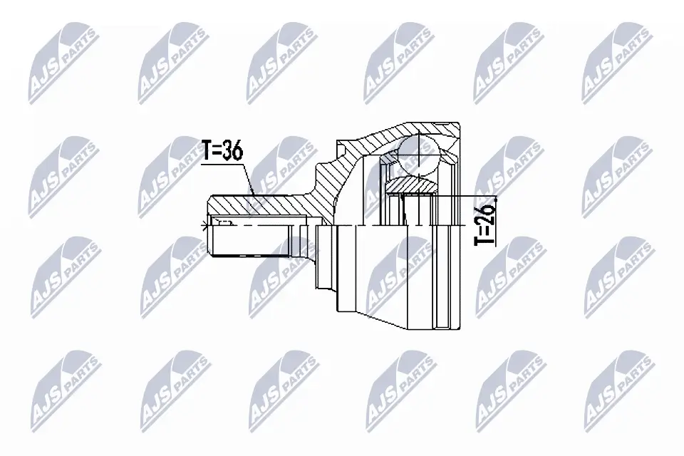 Gelenksatz, Antriebswelle Vorderachse radseitig NTY NPZ-VV-027