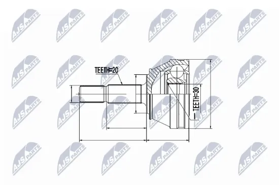 Gelenksatz, Antriebswelle Hinterachse NTY NPW-BM-057 Bild Gelenksatz, Antriebswelle Hinterachse NTY NPW-BM-057