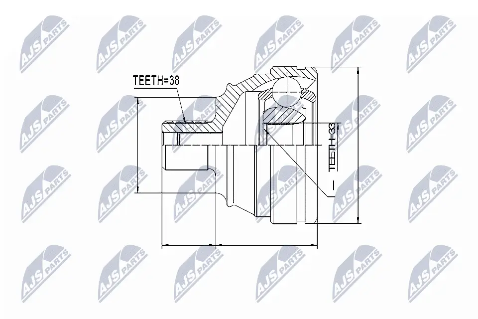 Gelenksatz, Antriebswelle radseitig NTY NPZ-VW-003