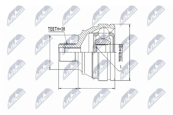 Gelenksatz, Antriebswelle radseitig NTY NPZ-VW-003 Bild Gelenksatz, Antriebswelle radseitig NTY NPZ-VW-003